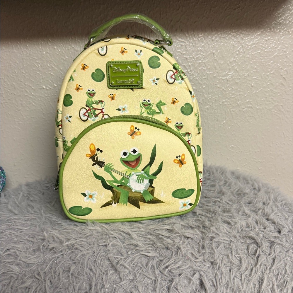 Loungefly Cream & Green Kermit Kids Mini Backpack
